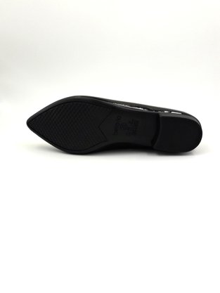 Sapatilha Slipper Verniz Preta Beira Rio Bico Fino.