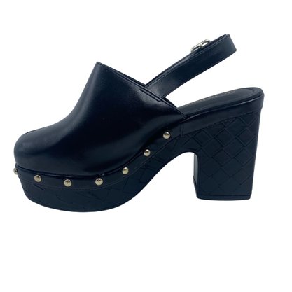 Sapato Bebecê Clog Casual Salto Bloco Preto 5120664