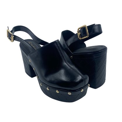 Sapato Bebecê Clog Casual Salto Bloco Preto 5120664