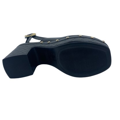 Sapato Bebecê Clog Casual Salto Bloco Preto 5120664