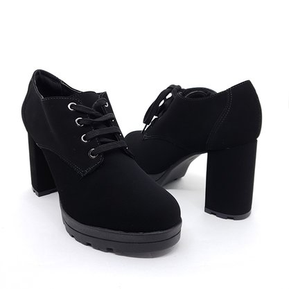 Sapato Bebecê Preto Nobuck Solto Grosso Meia Pata