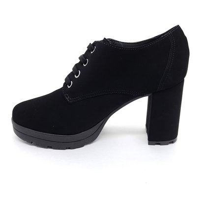 Sapato Bebecê Preto Nobuck Solto Grosso Meia Pata
