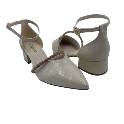 Sapato Bebecê Scarpin com Brilho Bege 3628089
