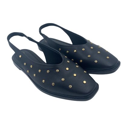 Sapato Bebecê Slingback com Spikes Preto 1118097