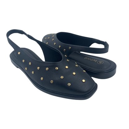 Sapato Bebecê Slingback com Spikes Preto 1118097