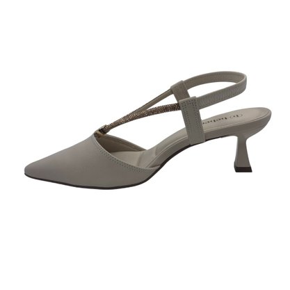 Sapato Bebecê Slingback Scarpin com Brilho Nude 3814334