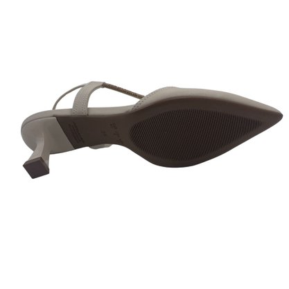 Sapato Bebecê Slingback Scarpin com Brilho Nude 3814334