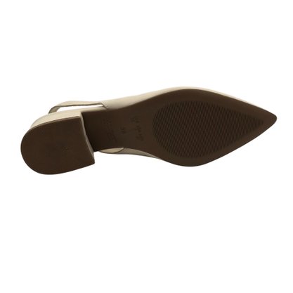 Sapato Bebecê Slingback Scarpin Salto Bloco Nude 3628092
