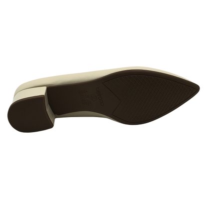 Sapato Beira Rio Bico Fino Salto Bloco Creme 4182200