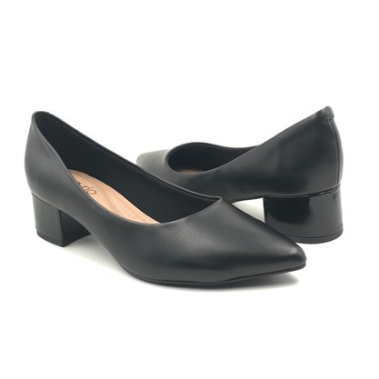 Sapato Beira Rio Bico Fino Salto Bloco Preto 4182200