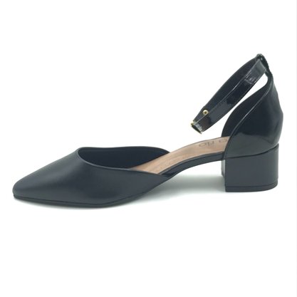 Sapato Beira Rio Bico Fino Salto Bloco Preto 4182204