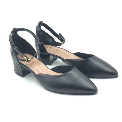 Sapato Beira Rio Bico Fino Salto Bloco Preto 4182204