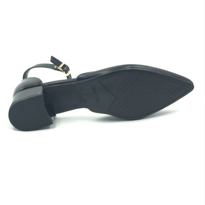 Sapato Beira Rio Bico Fino Salto Bloco Preto 4182204
