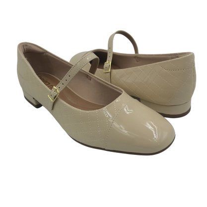 Sapato Beira Rio Verniz Matelassê Nude 4318103