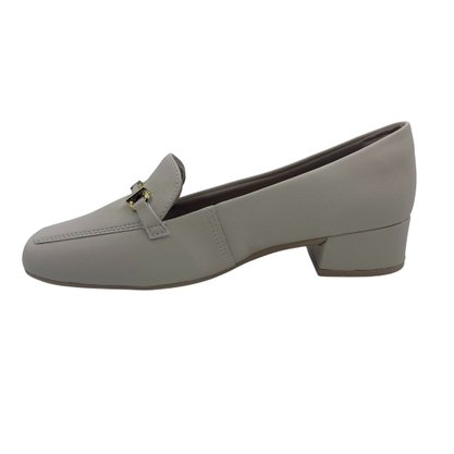 Sapato Campasí Casual Salto Baixo com Aloe Vera Bege 9838