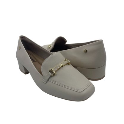 Sapato Campasí Casual Salto Baixo com Aloe Vera Bege 9838