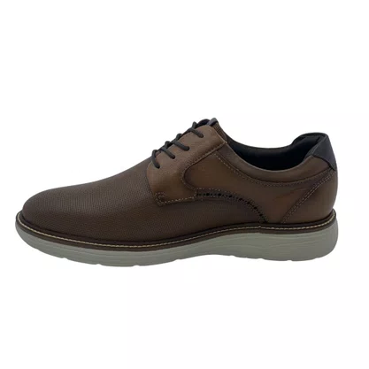 Sapato Casual Ferracini Couro Cadarço Marrom 4572