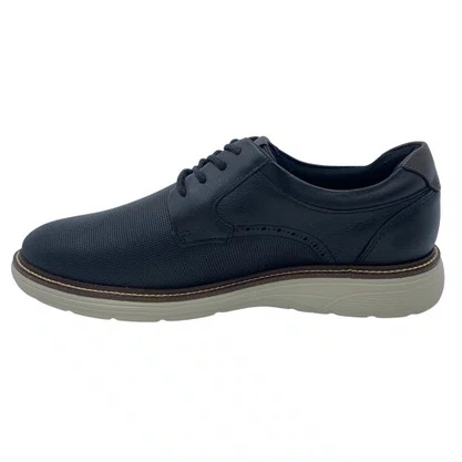 Sapato Casual Ferracini Couro Cadarço Preto 4572