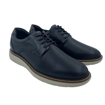 Sapato Casual Ferracini Couro Cadarço Preto 4572