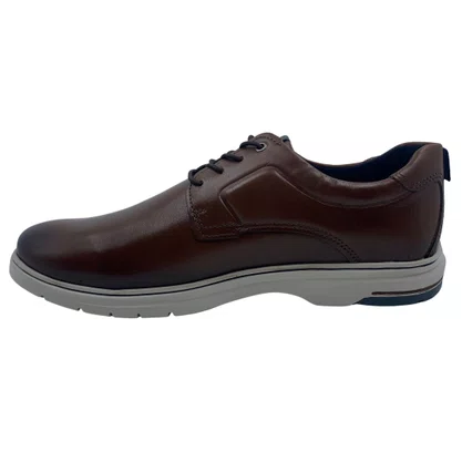 Sapato Casual Pegada Couro com Elástico Marrom 127304