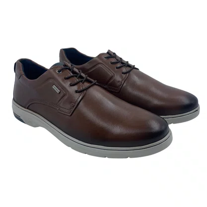 Sapato Casual Pegada Couro com Elástico Marrom 127304