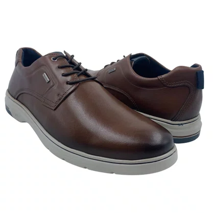 Sapato Casual Pegada Couro com Elástico Marrom 127304