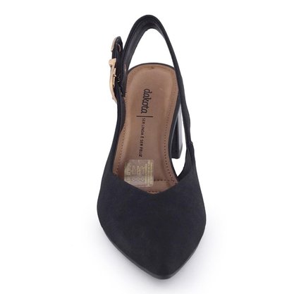 Sapato Scarpin Dakota Preto Salto Grosso Bico Fino G1072