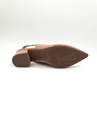 Sapato Scarpin Vizzano Verniz Nude Salto Grosso Bico Fino