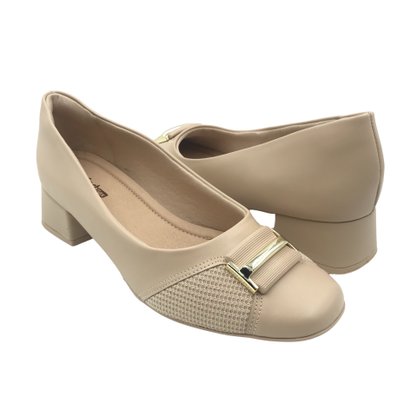 Sapato Comfortflex para Joanetes Salto Baixo Nude 2495303