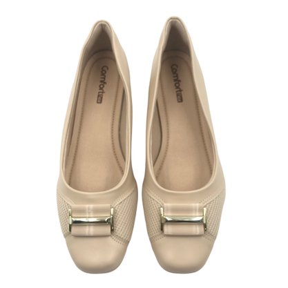 Sapato Comfortflex para Joanetes Salto Baixo Nude 2495303