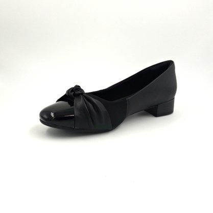 Sapato Comfortflex Preto Salto Baixo 1987302