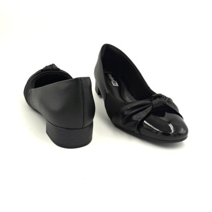 Sapato Comfortflex Preto Salto Baixo 1987302