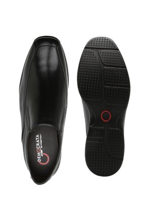 Sapato Conforto Democrata Couro Preto 448027