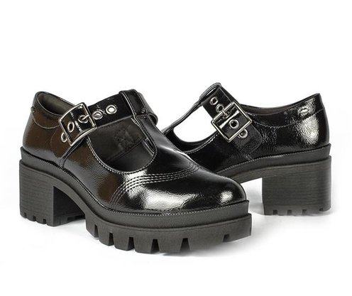 Sapato Dakota Preto Verniz Tratorado 1352