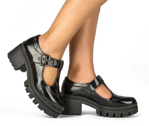 Sapato Dakota Preto Verniz Tratorado 1352