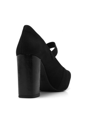 Sapato Dakota Boneca Meia Pata Preto Salto Grosso 1112