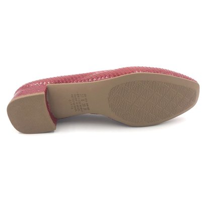 Sapato Dakota Salto Baixo Croco Vermelho Laço G2253