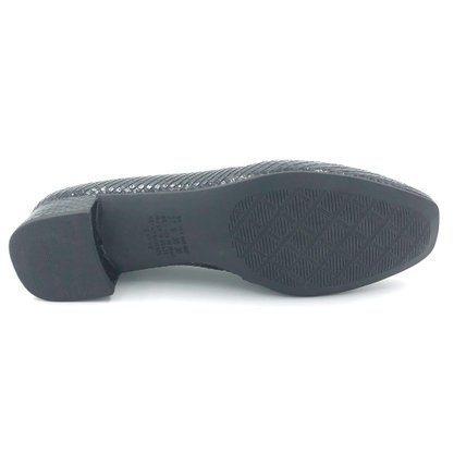 Sapato Dakota Salto Baixo Verniz Croco Preto Laço G2253