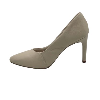 Sapato Dakota Scarpin Couro Salto Fino Aveia 5051