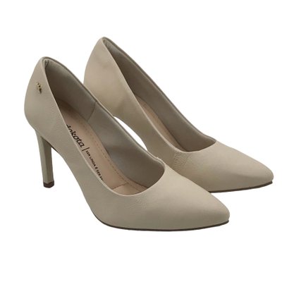 Sapato Dakota Scarpin Couro Salto Fino Aveia 5051