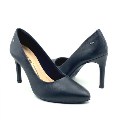 Sapato Dakota Scarpin Couro Salto Fino Preto 5051
