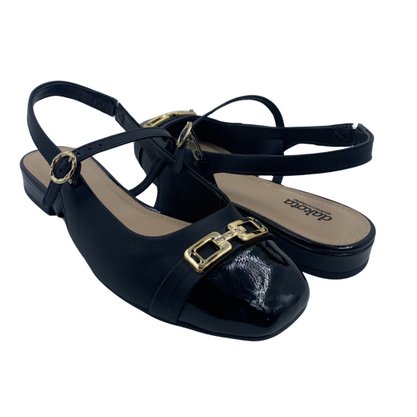 Sapato Dakota Slingback com Detalhe Preto 0071