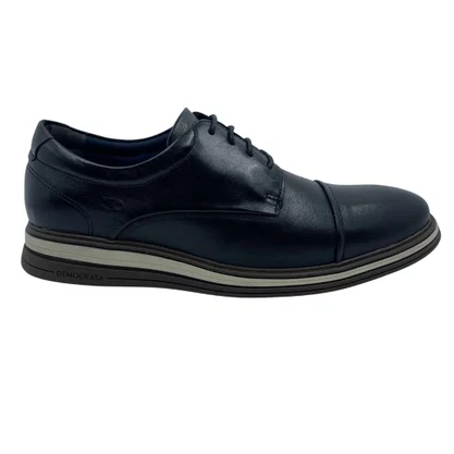 Sapato Democrata Couro Casual com Cadarço Preto 298202