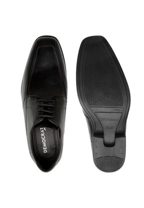Sapato Democrata Social Couro Preto Cadarço 434021