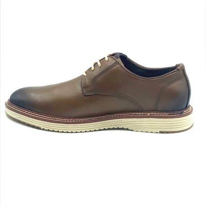 Sapato Ferracini Casual Couro Marrom Cadarço 4645