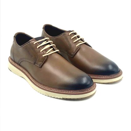 Sapato Ferracini Casual Couro Marrom Cadarço 4645