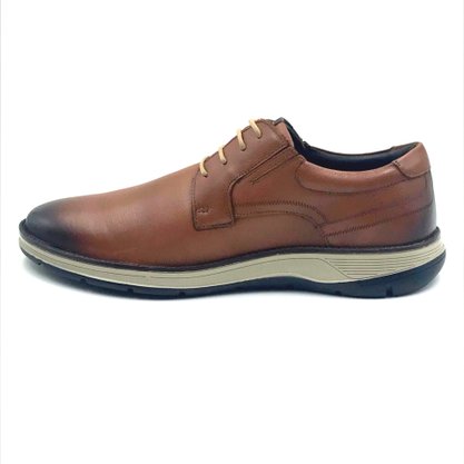 Sapato Ferracini Casual Couro Marrom Cadarço 5540