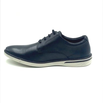 Sapato Ferracini Casual Couro Preto Elástico 3618