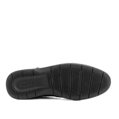 Sapato Ferracini Preto Couro Casual Cadarço Trindade