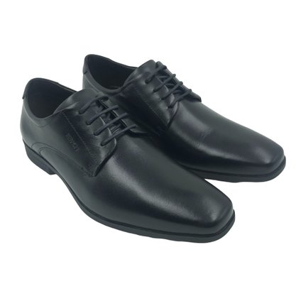 Sapato Ferracini Social Couro Cadarço Preto 4465